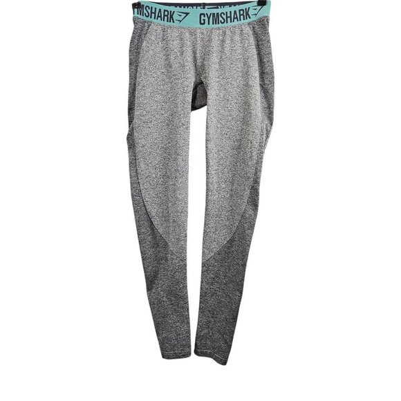 Gymshark Flex Leggings Gray And Teal 2 Flex Active - Picture 1 of 9